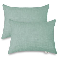 Wimist toddler pillowcase in sage color, 13x18, two-pack for easy nap-time setup.