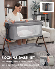 Winchild 3-in-1 bassinet height adjustment for adaptable bedside compatibility.