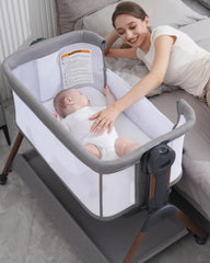 Winchild bassinet side mesh walls provide visibility and airflow for baby