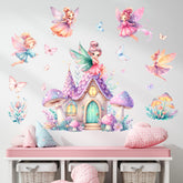 WINDVALE Fairy Wall Stickers Mushroom House brighten a child’s room with whimsy.