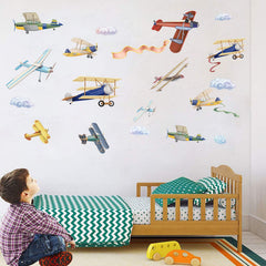 Windvale vintage plane decal kit offers a charming retro touch for playrooms.