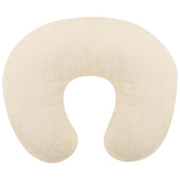Winghenlee muslin nursing pillow cover front view shows soft oatmeal fabric.