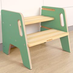 Wingyz toddler step stool wooden 2-step shown with sturdy construction for everyday independence
