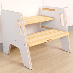Wingyz wooden 2-step toddler stool for safe reach and independence