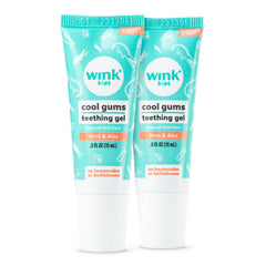 Wink Well Baby Teething Relief bottle pour showing the gel for tender gums.