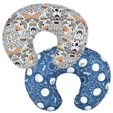 Winmany forest-floral nursing pillow cover front view, soft stretch fabric for baby comfort