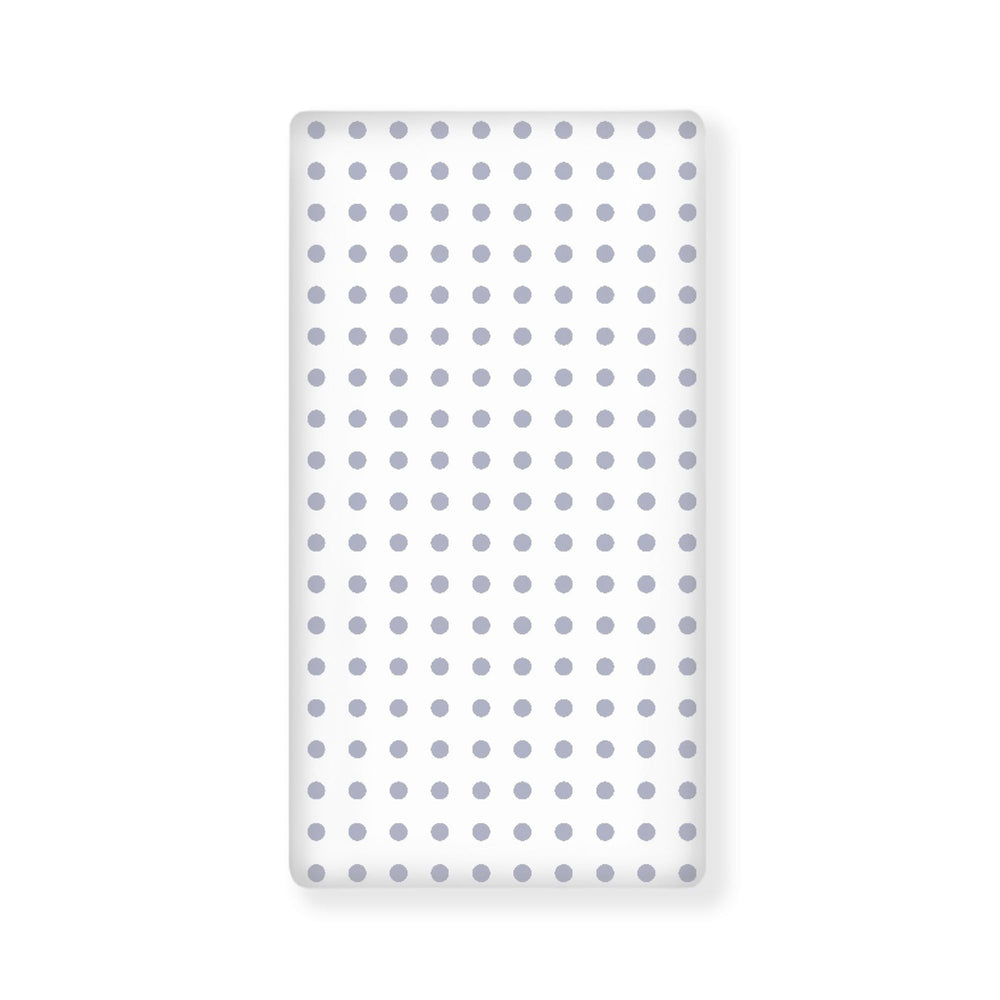 Winpema grey dots fitted crib sheet with round-point design for snug sleep surface