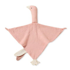 Winsation Goose Lovey pink muslin blanket offers soft comfort and calming aid for baby.