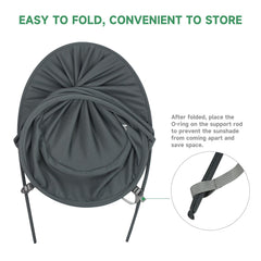 WIPHA sun shade installs quickly and folds flat for easy storage on the go.