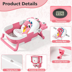 wiqins baby bath with real-time thermometer for comfortable water temperature.