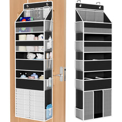 WISELIFE over-the-door organizer on a door, showcasing convenient storage access.