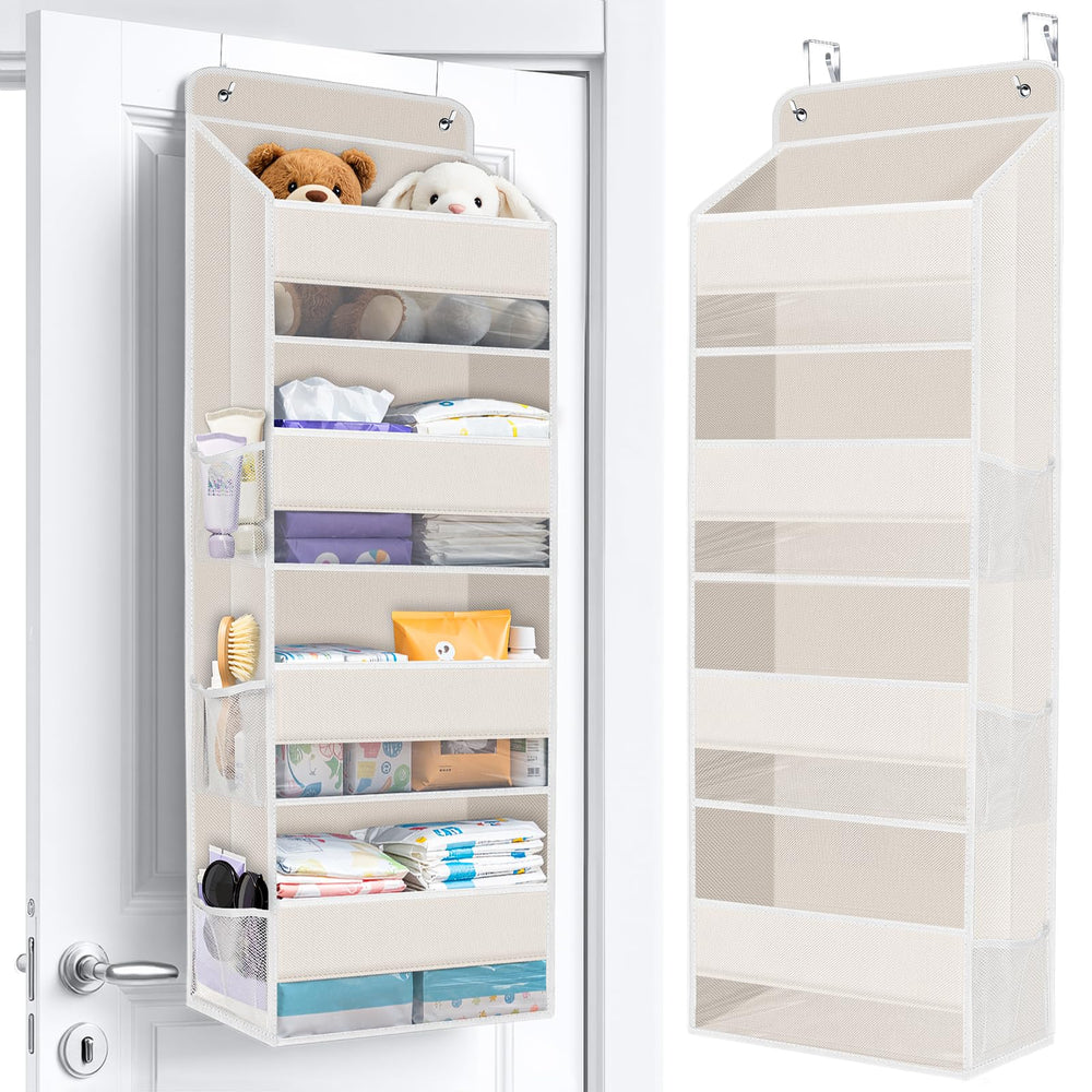 WISELIFE over-the-door organizer with front window for quick item visibility