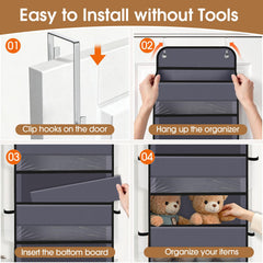 WiseLife over-the-door organizer features six mesh side pockets for breathable storage.