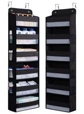 WishJazz over-the-door organizer with 6 large pockets keeps toys and diapers tidy.