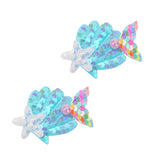 Wistamik mermaid-shaped sequin hair clip in blue adds playful sparkle to daily hairstyles.