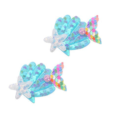 Wistamik mermaid-shaped sequin hair clip in blue adds playful sparkle to daily hairstyles.