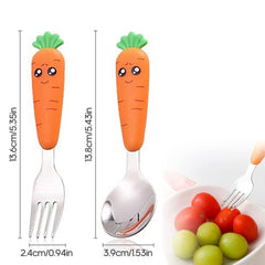 WitBicg travel cutlery fork in silver designed for secure toddler self-feeding.