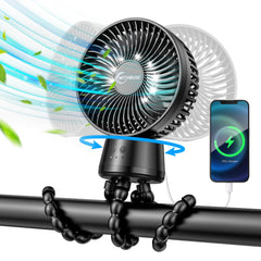 WITHOUSE 20000mAh stroller fan showing long battery life for all-day use