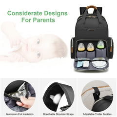WITSTEP main compartment with laptop sleeve stores devices and baby essentials