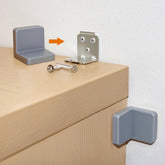 Wizczjvq Furniture Anchors 4 Pack with cover securing a bookcase to the wall for safety