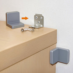 Wizczjvq Furniture Anchors 4 Pack with cover securing a bookcase to the wall for safety