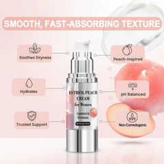 WJunHua estriol cream on finger shows easy application and quick absorption.