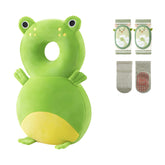 WKC baby head protector frog backpack supports gentle head stabilization during tumbles