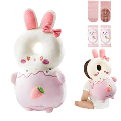 WKC baby head protector with rabbit design showing soft cushioning for head safety