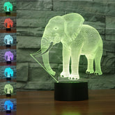 WMH Elephant 3D lamp illusion glows softly for nursery night time