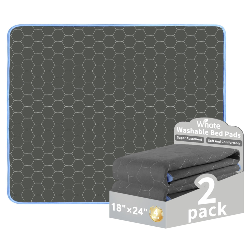 Wnote waterproof washable underpad in dark gray protects mattresses and furniture