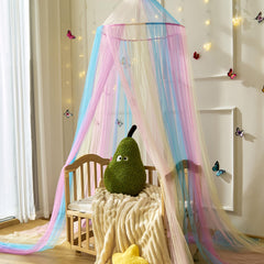 Wnqou Rainbow Bed Canopy inside view creates a princess hideaway for imaginative play