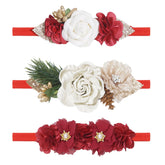 WNYUJOY three-pack baby flower headbands in vibrant colors for outfits
