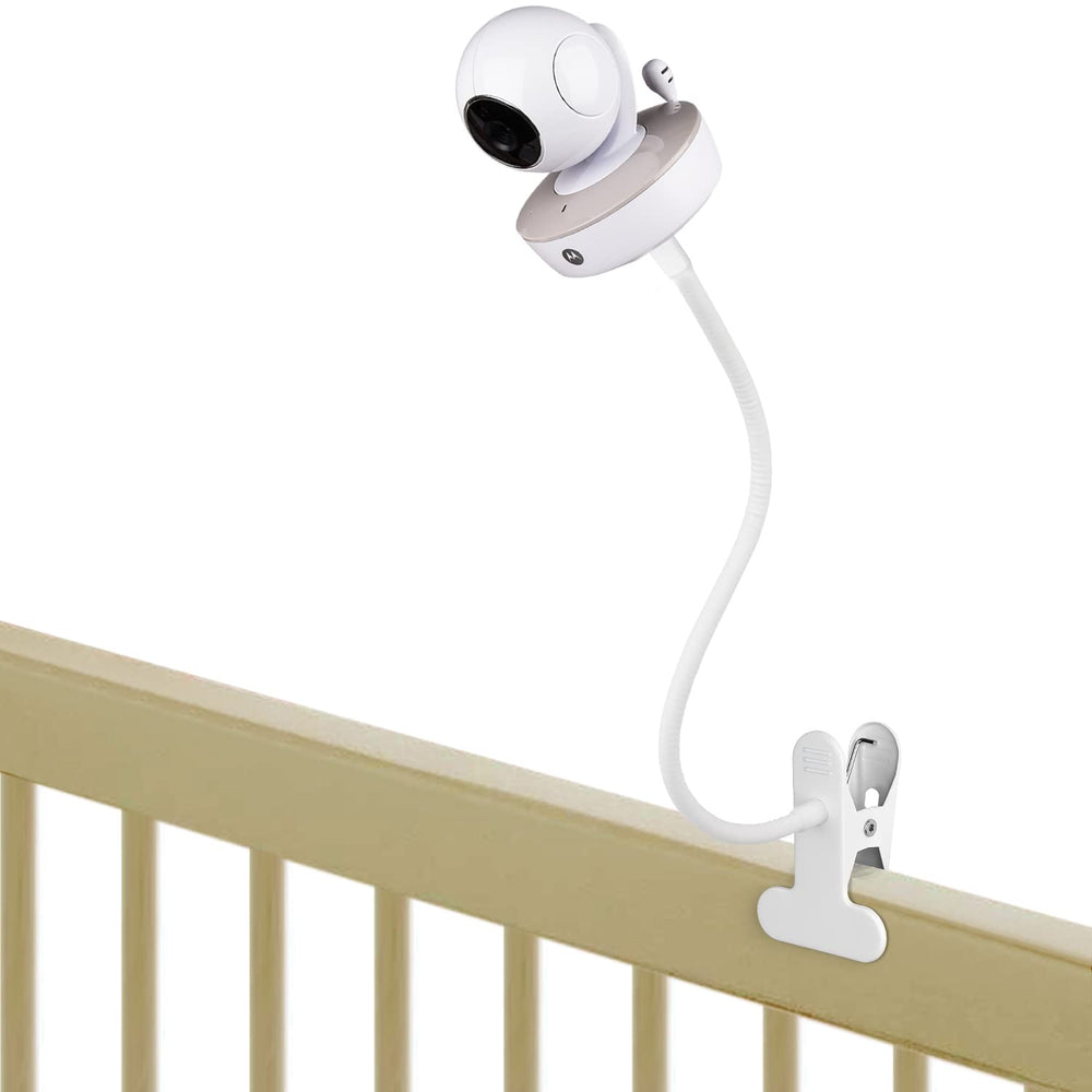 Wochel gooseneck mount clip offers quick, tool-free crib attachment.