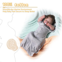 WODHOY newborn arms-out swaddle helping self-soothe as baby grows