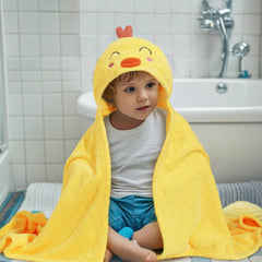 WODHOY towel shows two playful animal faces for cute, cozy bath moments.