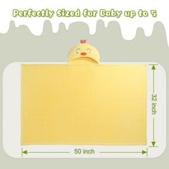 WODHOY towel features cute animal hood to engage toddlers during bath.