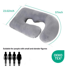 Wodsfay 57-inch maternity pillow with velvet cover delivers cloud-like comfort.
