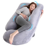 Wodsfay U-shaped pregnancy pillow with velvet cover for full body support.
