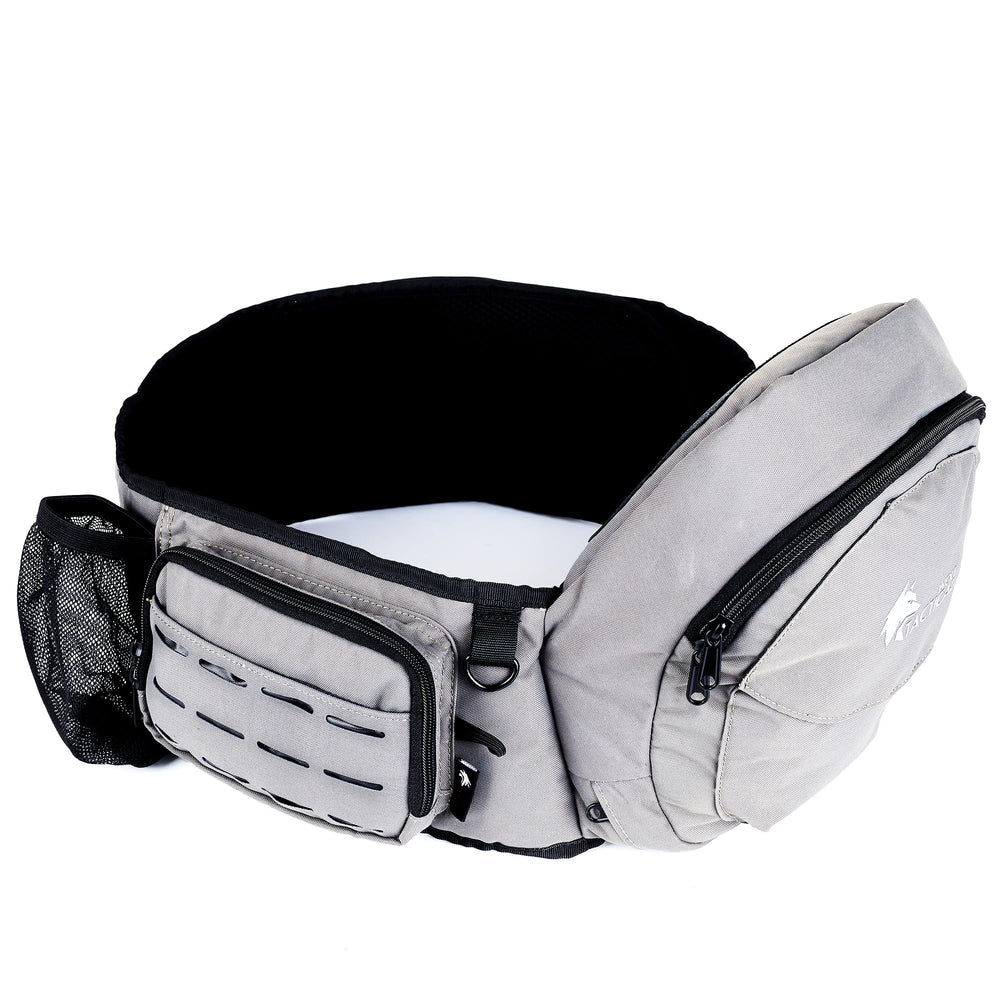 Wolf Tactical Baby Hip Carrier front view showing ergonomic seating