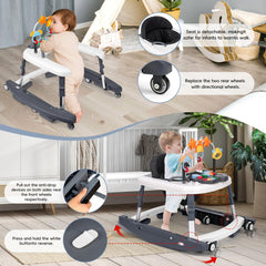 Wolfcode foldable walker shown compact storage under sofa for easy keeping.