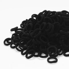WOLVINA 300PCS black elastic hair bands for secure, gentle hold without damage.