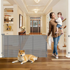 WOMHOM reinforced rods gate support keeps children and pets from crawling underneath.
