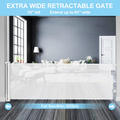 WOMHOM gate installed at stairs, demonstrating secure mounting and easy adult passage.
