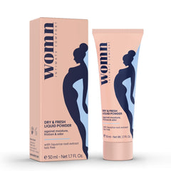 Womn Intimate Comfort packaging demonstrates easy, mess-free application for on-the-go moisture control.