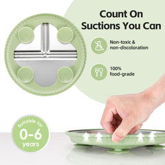 Womorista suction plate for weaning set, durable steel for growing eaters.