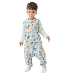WONDAY Dino sleep sack with feet enables movement while keeping baby warm.