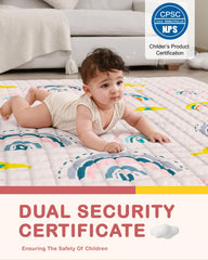 WONDAY mat arranged in a baby playpen setup for safe exploration