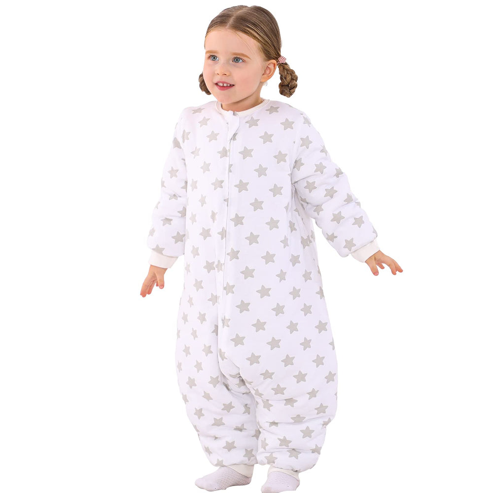 WONDAY toddler sleep sack with legs front view for safe mobility.