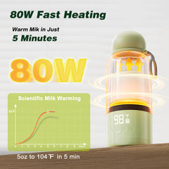 Removable battery pack enables quick swaps during trips for uninterrupted feeding.