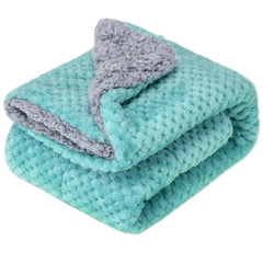 Wonder Miracle blanket with cozy coral fleece in DG-Blue Bell for gentle baby snuggling.